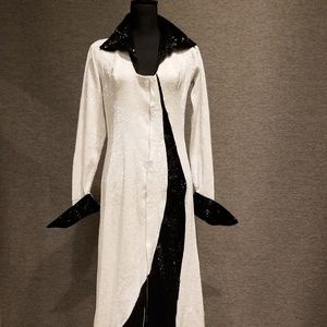 Black and white beaded formal jacket